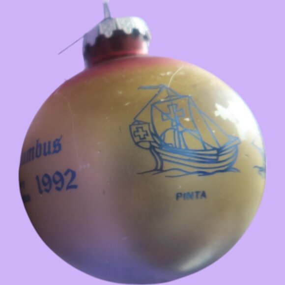 christopher columbus 500th anniversary 1992 ornament round bronner's austria OS - Picture 4 of 7